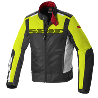 Chamarra para moto Spidi Solar Net Sport negra amarillo flúor con malla ventilada y protectores