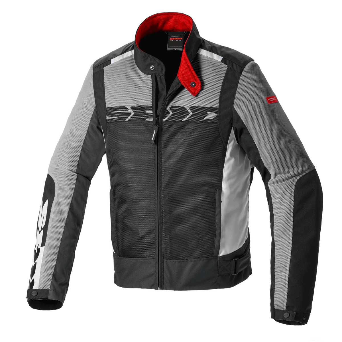 Chamarra para moto Spidi Solar Net Sport negra gris con malla ventilada y protectores