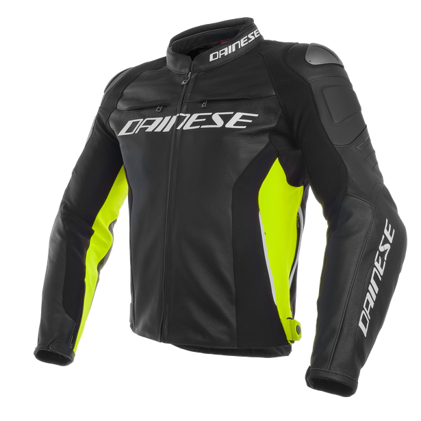 chamarra de piel para moto dainese racing 3 amarilla en México