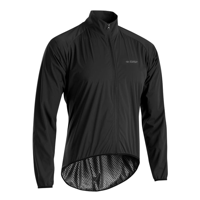 Chamarra Rompevientos Gist Microm Negra Impermeable para Ciclismo