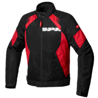 Chaqueta para moto Spidi Flash Evo Net Windout negra roja con malla ventilada y protecciones