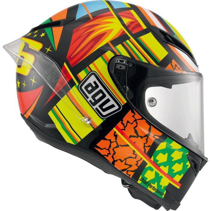 Casco AGV Corsa Rossi Elements lateral derecho mecanismo pantalla Micro-lock soportes Tear-Off
