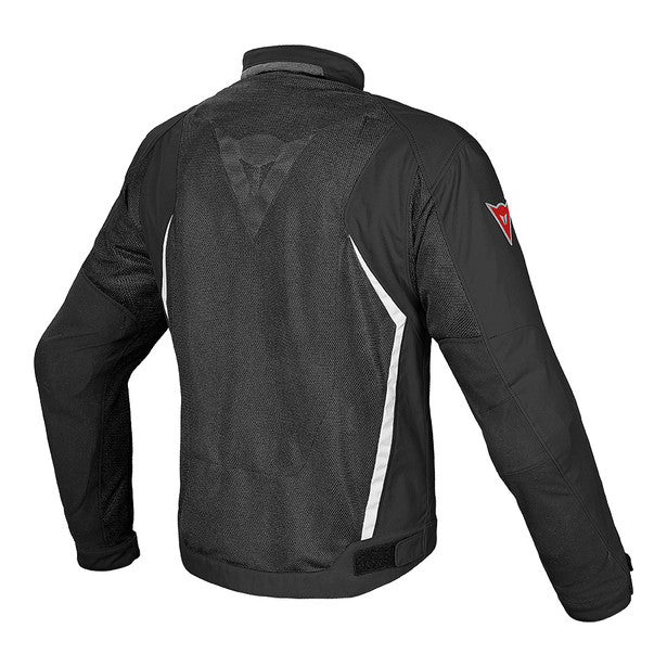 Vista frontal de la chamarra para moto Dainese Hydra Flux D-Dry negro blanco