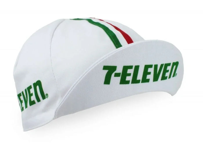Gorra Gist Equipo 7-Eleven Blanca Vintage para ciclismo y uso bajo casco