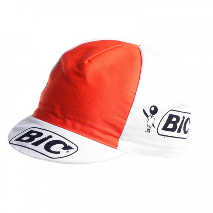 Gorra Gist Equipo BIC Blanca Clásica Vintage de ciclismo para uso bajo casco