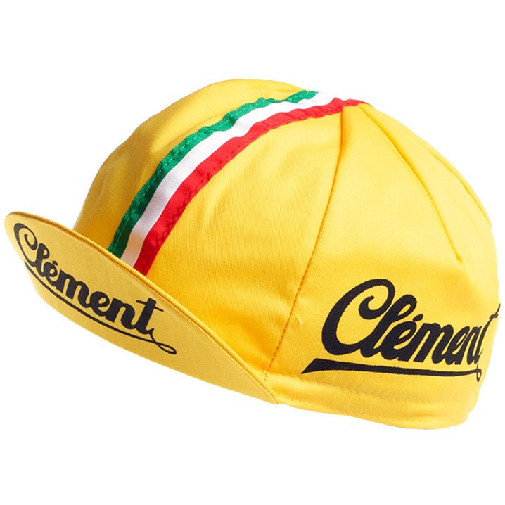 Gorra Gist Equipo Clement Amarilla vintage para ciclismo de carretera y uso bajo casco