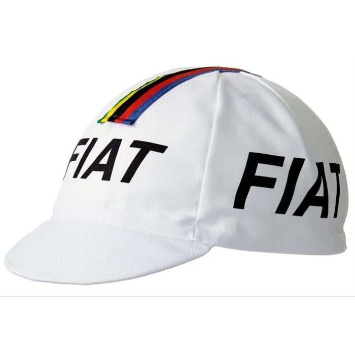 Gorra Gist Equipo Fiat Blanca Clásica Vintage para ciclismo y uso bajo casco