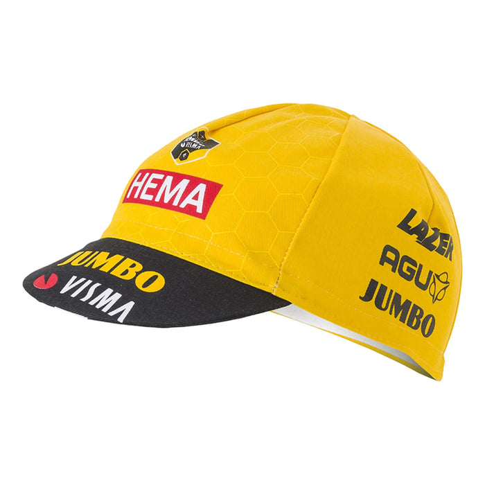 Gorra Gist Equipo Jumbo Visma Amarilla y Negra para ciclismo y uso bajo casco