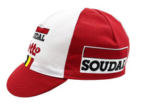 Gorra Gist Equipo Lotto Soudal Roja y Blanca vista lateral derecha