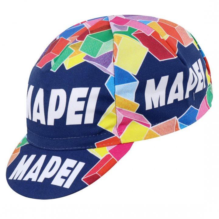 Gorra Gist Equipo Mapei Multicolor vintage para ciclismo de carretera y uso bajo casco