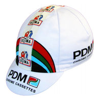 Gorra Gist Equipo PDM Blanca vintage para ciclismo y uso bajo casco
