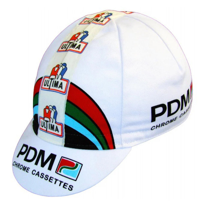 Gorra Gist Equipo PDM Blanca vintage para ciclismo y uso bajo casco
