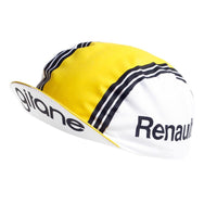 Diseño amarillo con blanco de la gorra Gist Equipo Renault inspirada en ciclismo francés