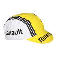 Gorra Gist Equipo Renault amarilla con blanco vintage para ciclismo y uso bajo casco