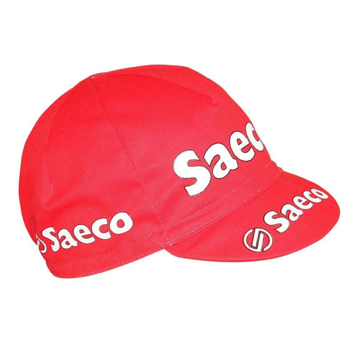 Gorra Gist Equipo Saeco Roja Vintage para ciclismo y uso bajo casco