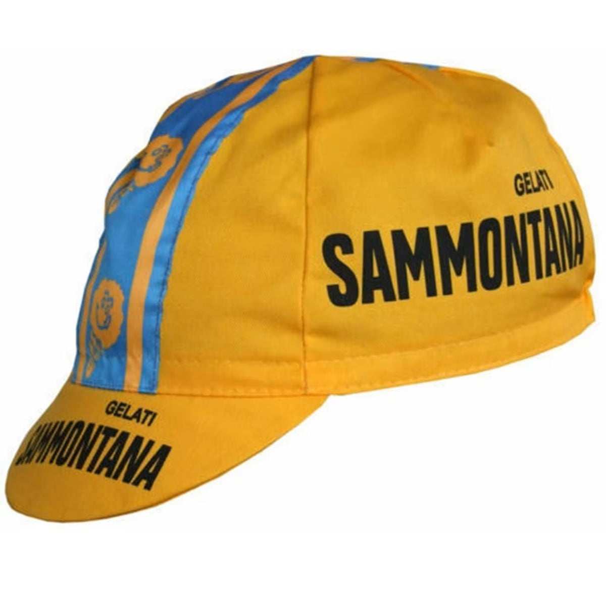 Gorra Gist Equipo Sammontana Amarilla Vintage de ciclismo para uso bajo casco
