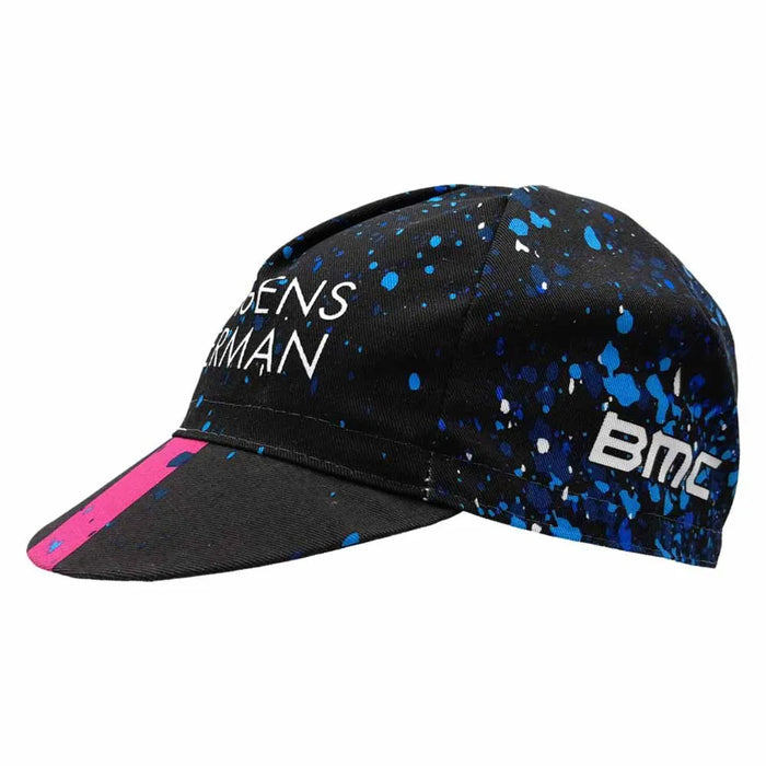 Gorra Gist Hagens Berman Axeon 2023 negra con azul marino para ciclismo y uso bajo casco