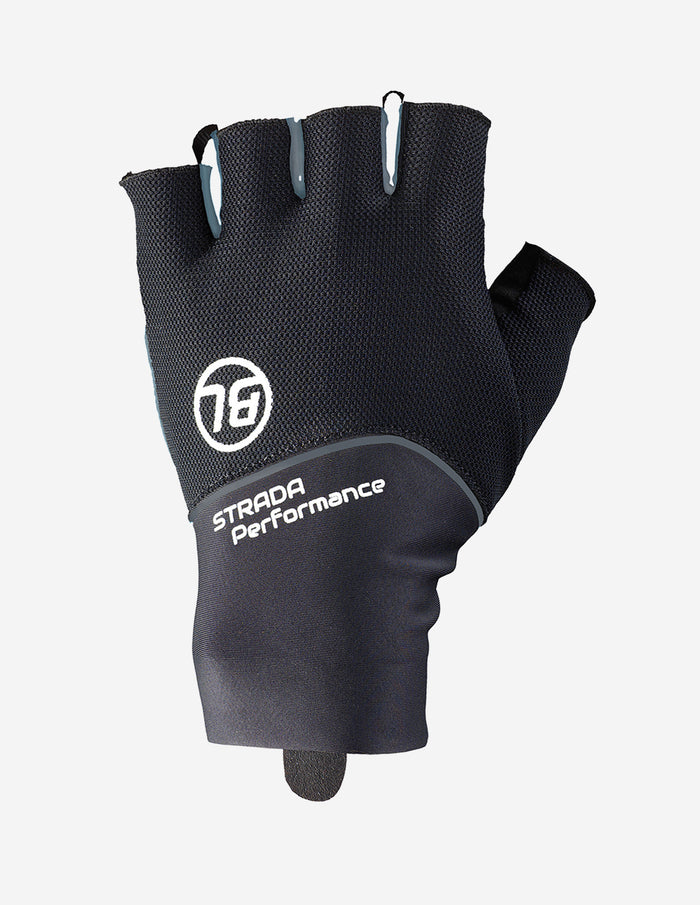 Vista frontal de guantes de ciclismo Bicycle Strada Negro