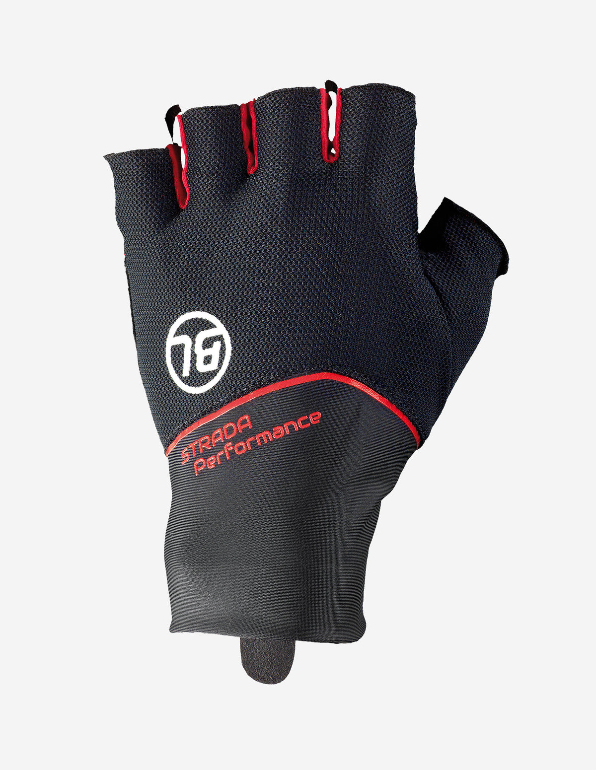 Guantes de ciclismo Bicycle Strada Negro Rojo con palma acolchada y tejido transpirable