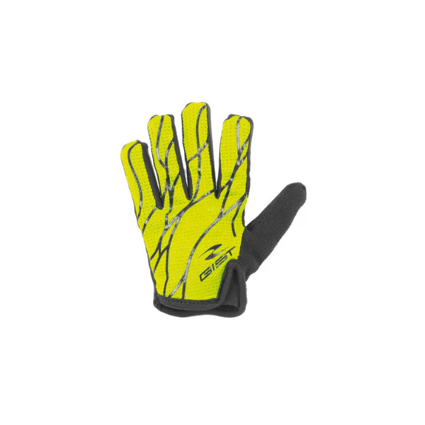 Guantes de ciclismo Gist Bimbo Junior Amarillo Flúor Art. 8157 con ajuste de velcro y alta visibilidad