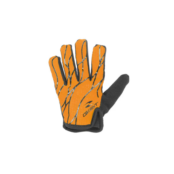 Guantes de ciclismo Gist Bimbo Junior Naranja Flúor Art. 8157 con ajuste de velcro y alta visibilidad