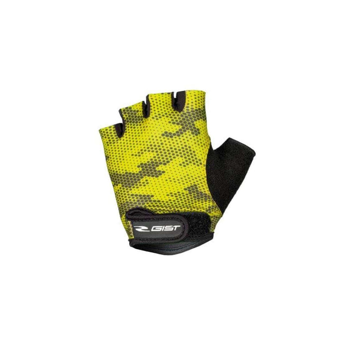 Guantes de ciclismo Gist Kid Amarillo Flúor Art. 8158 con ajuste de velcro y alta visibilidad