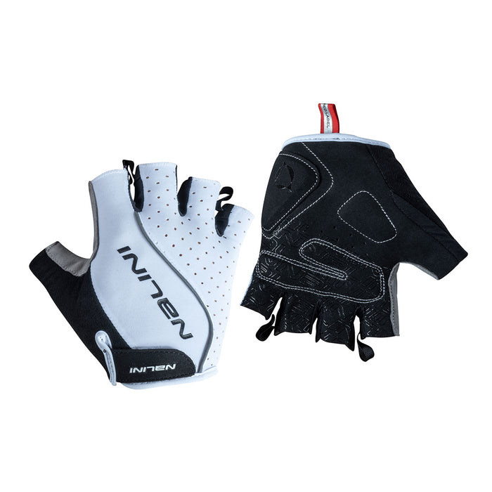 Guantes de ciclismo Nalini Closter White con palma anatómica antideslizante y tejido transpirable
