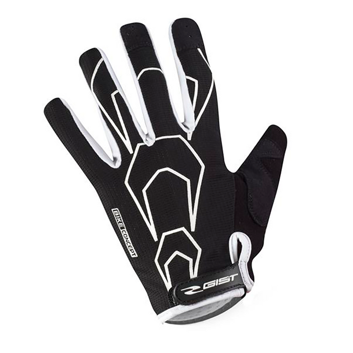 Guantes de ciclismo Gist Concept Black MTB negro de dedo largo con excelente agarre