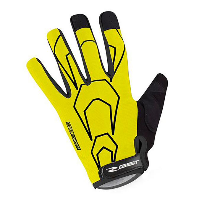 Guantes de ciclismo Gist Concept Yellow MTB amarillo de dedo largo con excelente agarre