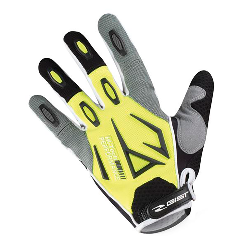 Guantes de ciclismo Gist Shield 5537 Yellow MTB amarillo con protección de nudillos y gel