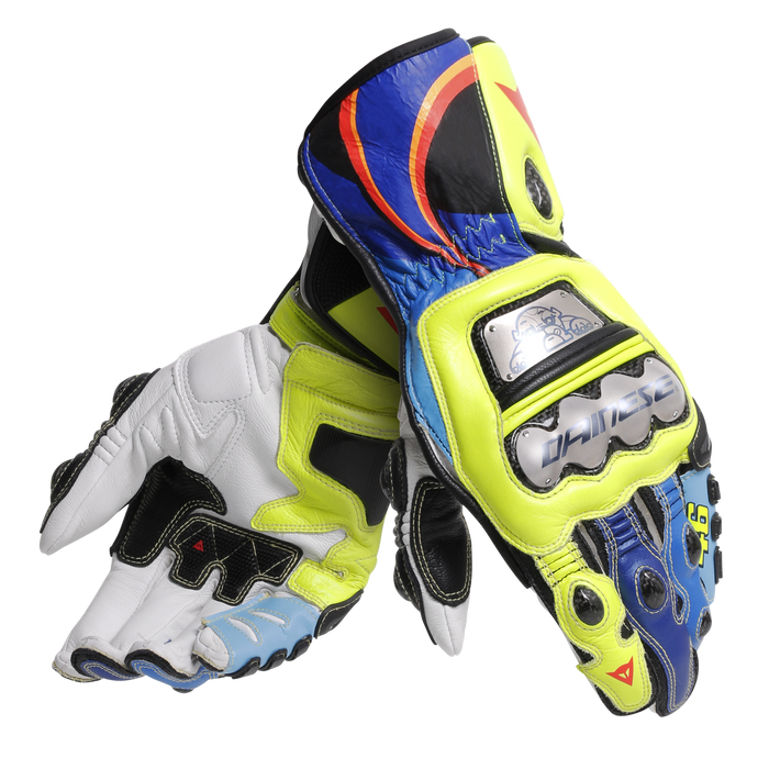 Guantes para moto Dainese Full Metal 6 VR46  con protección de carbono y titanio para conducción deportiva