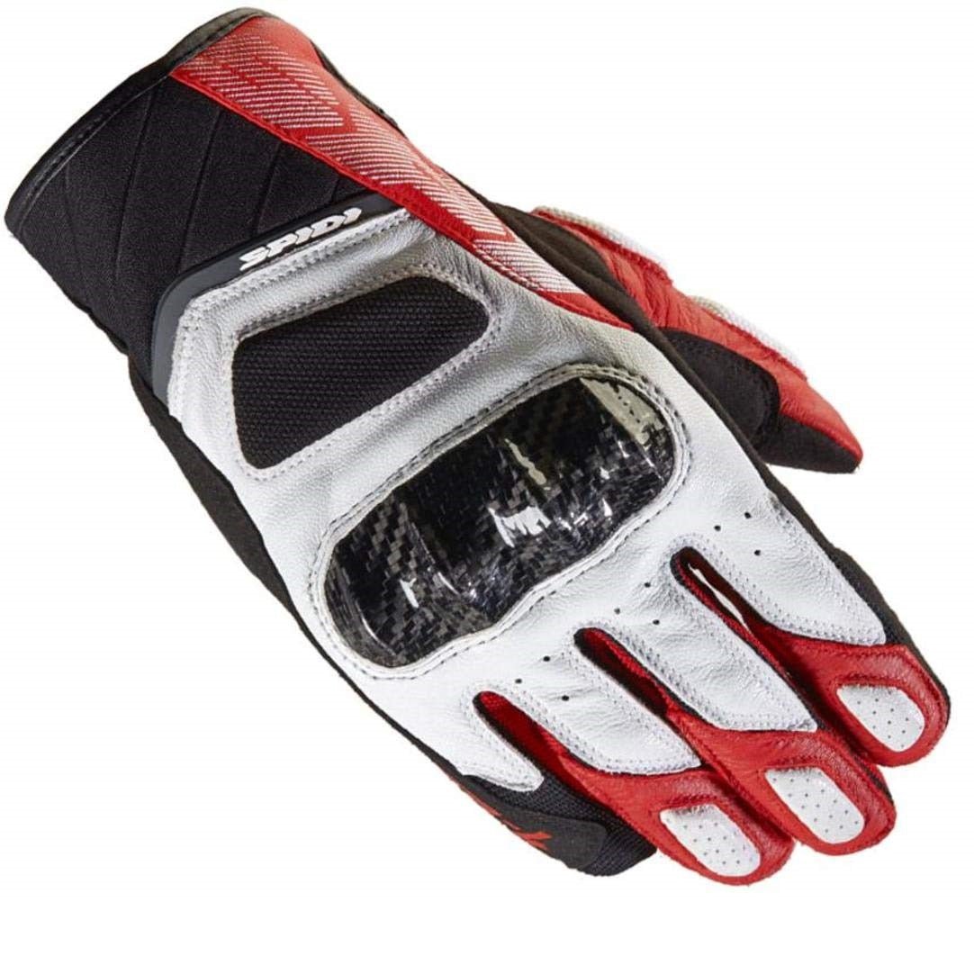 Guantes para moto Spidi STR-4 Coupe rojo negro de cuero con protección deportiva
