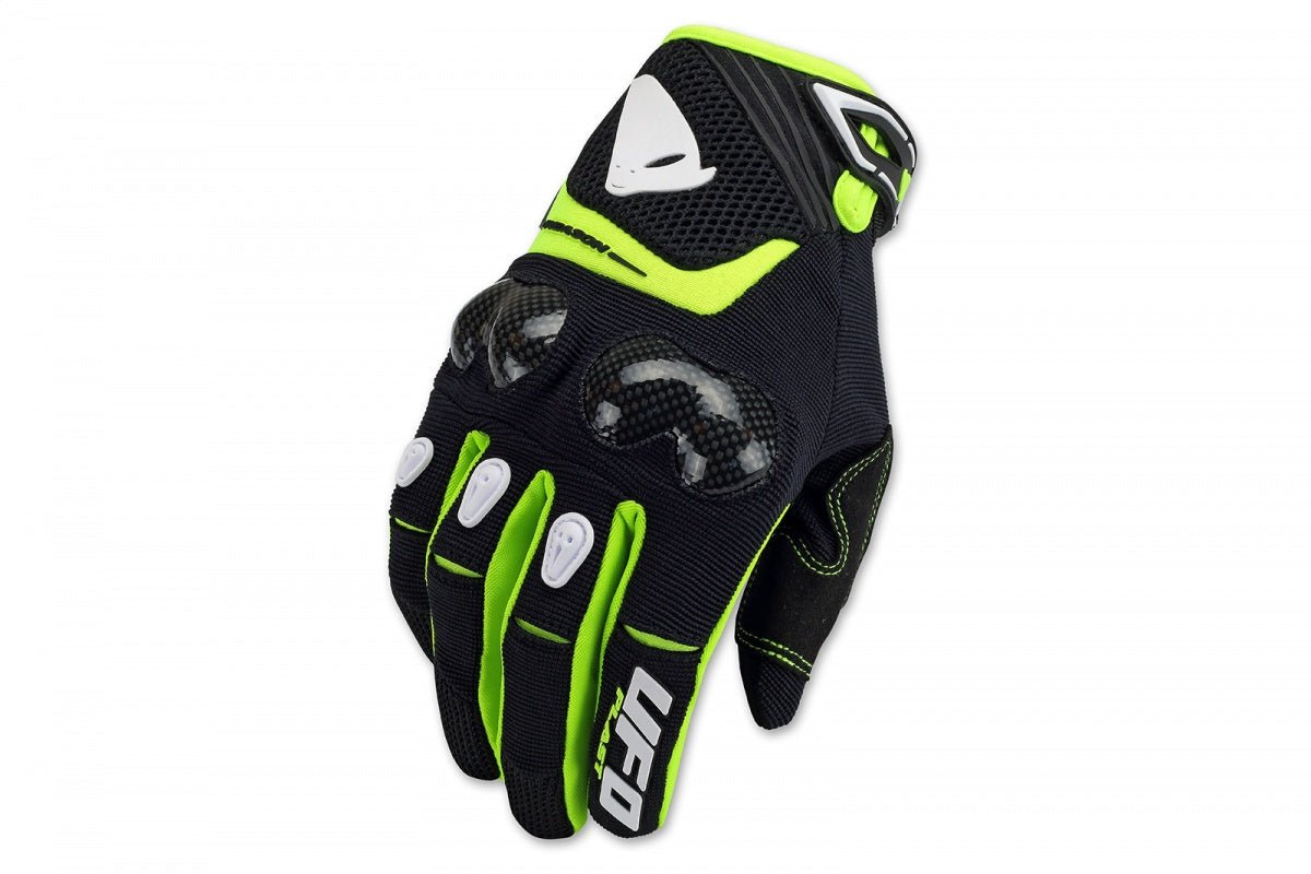 Guantes para Motocross UFO Reason Negro Amarillo - CIAO ITALIA