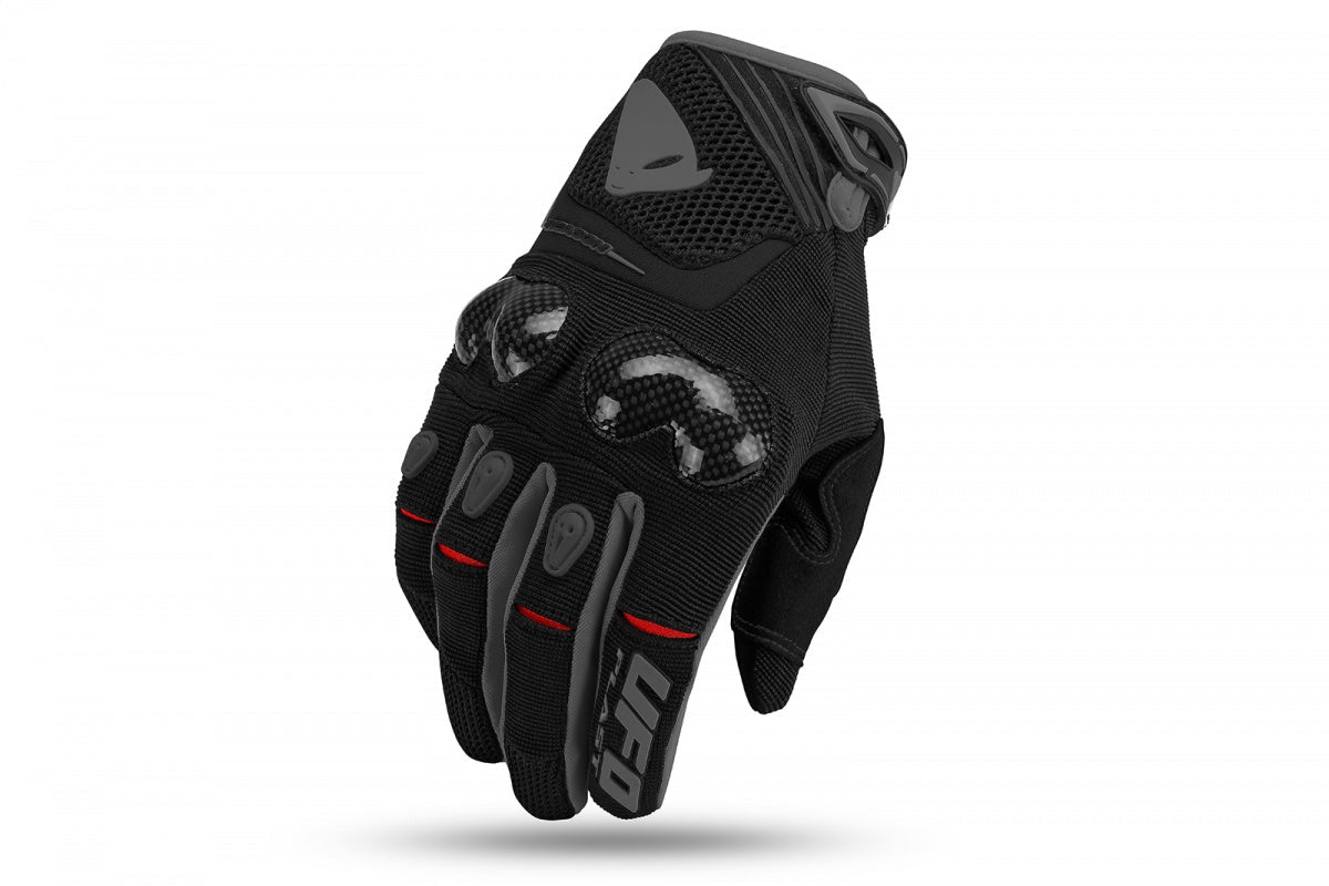 Guantes para Motocross UFO Reason Negro Gris - CIAO ITALIA