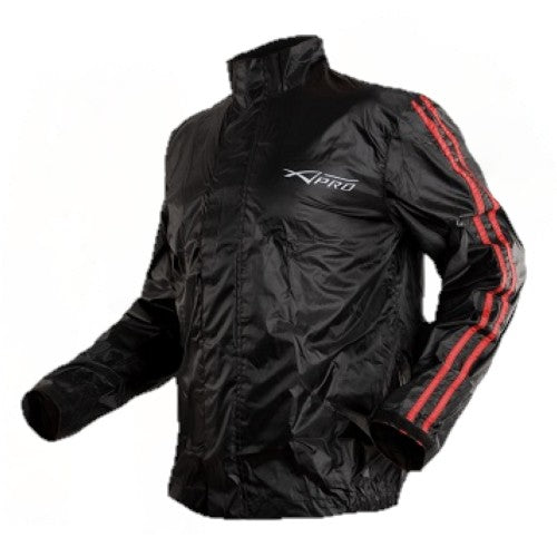 Vista frontal del Impermeable Completo A-Pro Shark Rojo