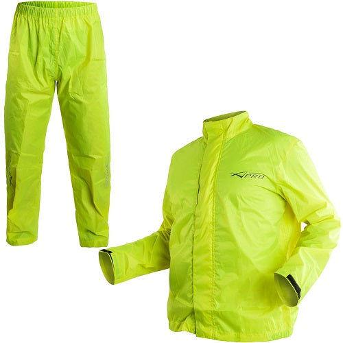 Impermeable Completo A-Pro Sea Fluorescente para motociclista disponible en Ciao Italia México