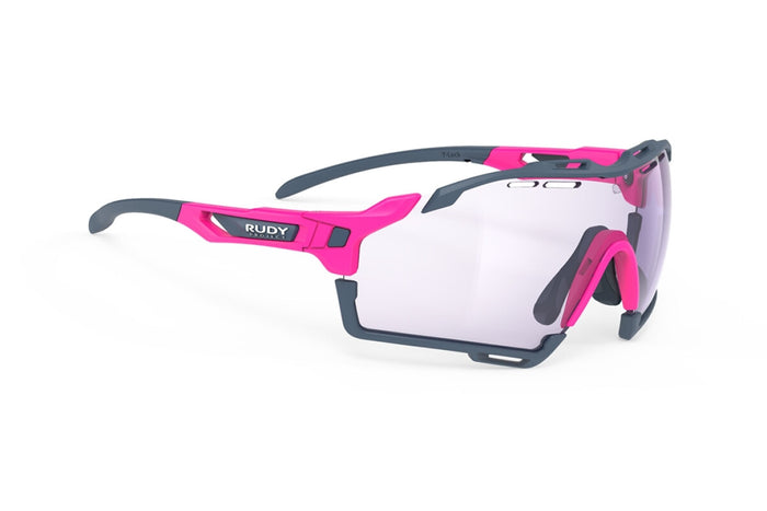 Lentes de ciclismo Rudy Project Cutline rosa flúor mate con mica morada