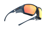 Rudy Project Agent Q con mica multiláser naranja vista lateral derecha