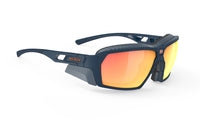 Lentes de ciclismo Rudy Project Agent Q azul marino mate con mica multiláser naranja
