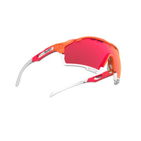 Lentes Rudy Project Cutline naranja mandarina con mica multiláser roja vista frontal