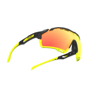 Lentes Rudy Project Cutline negro mate con mica multiláser naranja vista frontal