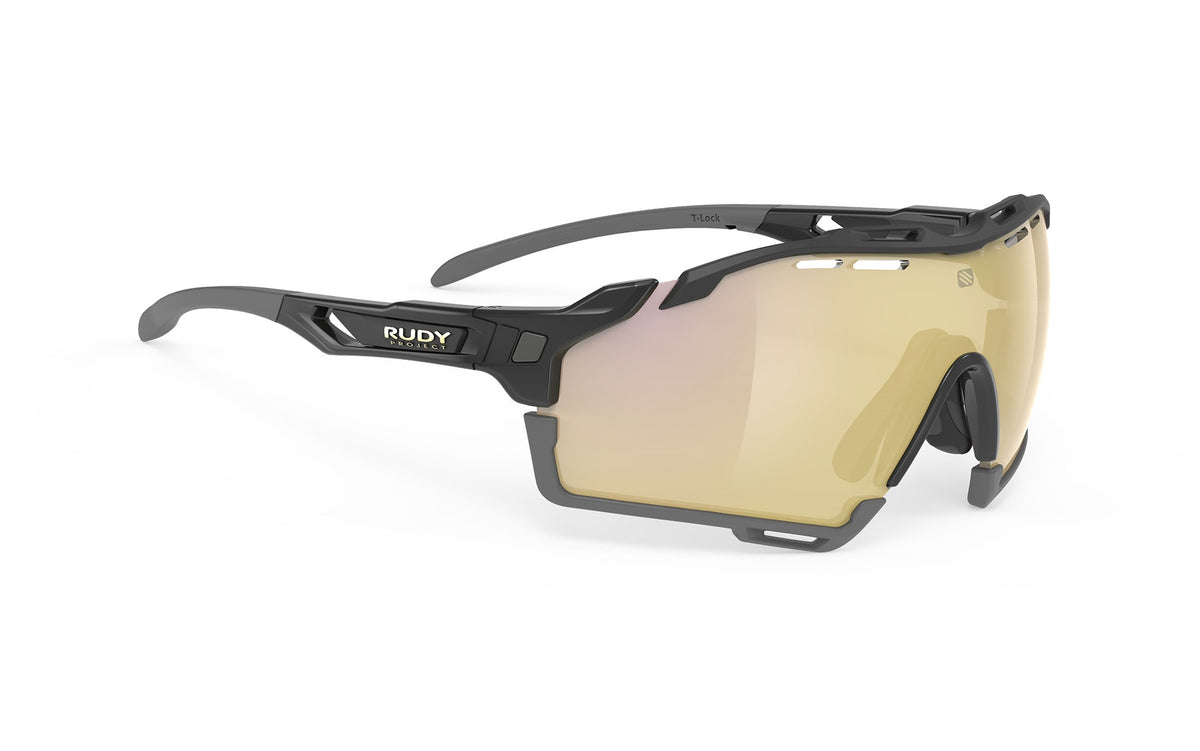 Lentes de ciclismo Rudy Project Cutline negro mate con mica multiláser dorada