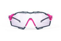 Lentes Rudy Project Cutline rosa flúor mate con mica morada vista frontal