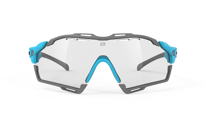 Lentes Rudy Project Cutline verde laguna mate con mica ImpactX 2 láser negra vista frontal