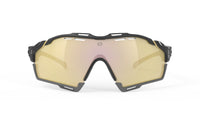 Lentes Rudy Project Cutline negro mate con mica multiláser roja dorada vista frontal