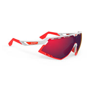 Lentes de ciclismo Rudy Project Defender blanco brillante con mica multiláser roja