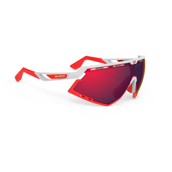 Lentes de ciclismo Rudy Project Defender blanco brillante con mica multiláser roja