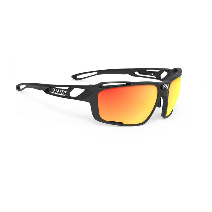Lentes de ciclismo Rudy Project Sintryx negro mate con mica multiláser naranja
