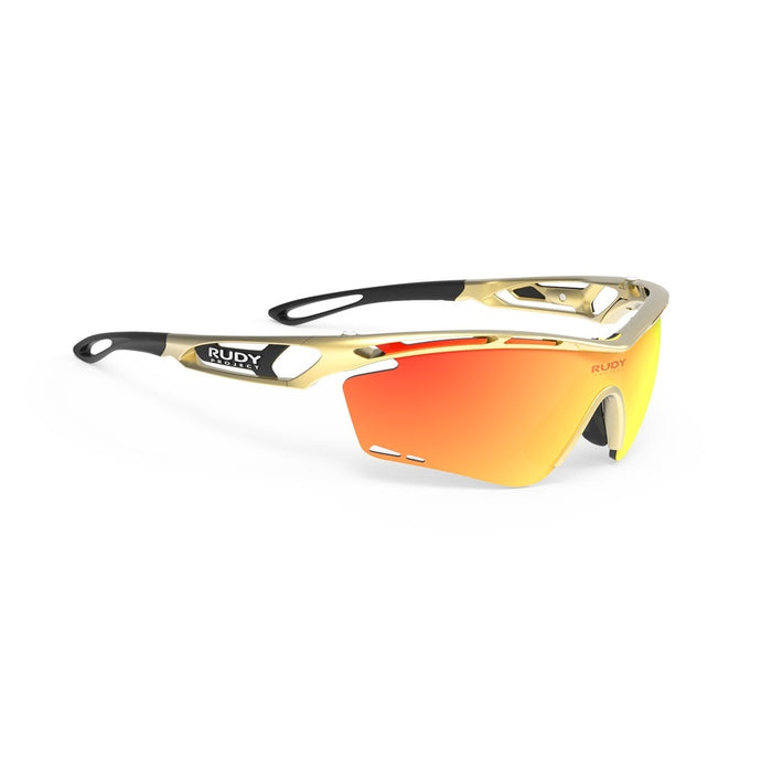 Lentes de ciclismo Rudy Project Tralyx dorado terciopelo con mica multiláser naranja