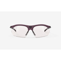 Vista frontal de los lentes de ciclismo Rudy Project Rydon Gris Mate con mica ImpactX 2 Roja fotocromática
